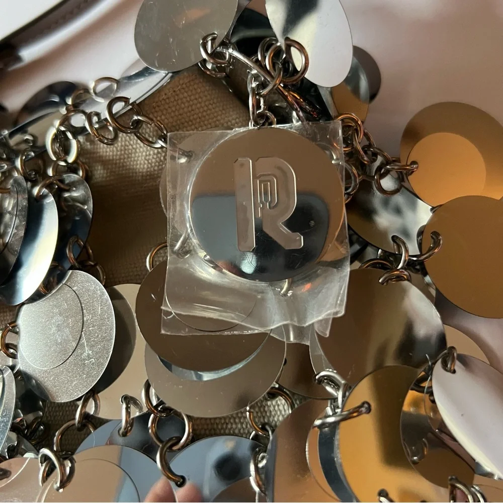 RABANNE BY PACO RABANNE SPARKLE SILVER DISC BAG NEW - Picture 6 of 15